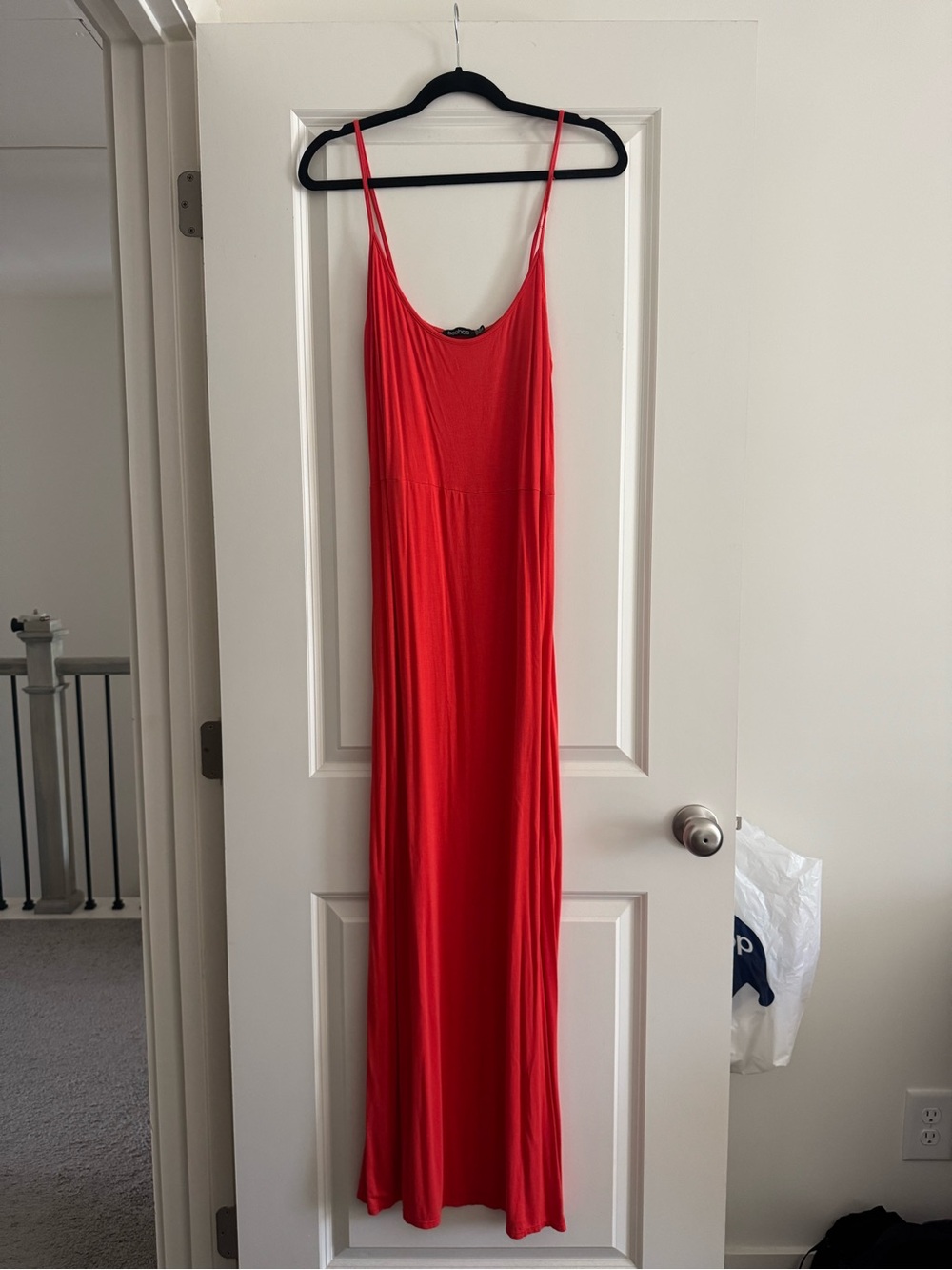 Boohoo Red Spaghetti-Strap Maxi Dress